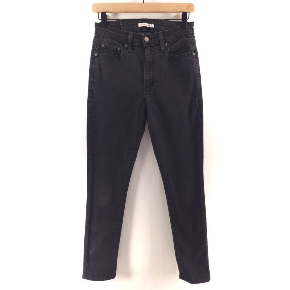 Levis Women Jeans 721 High Rise Skinny 29 Black Dark Wash Denim Stretch Slim